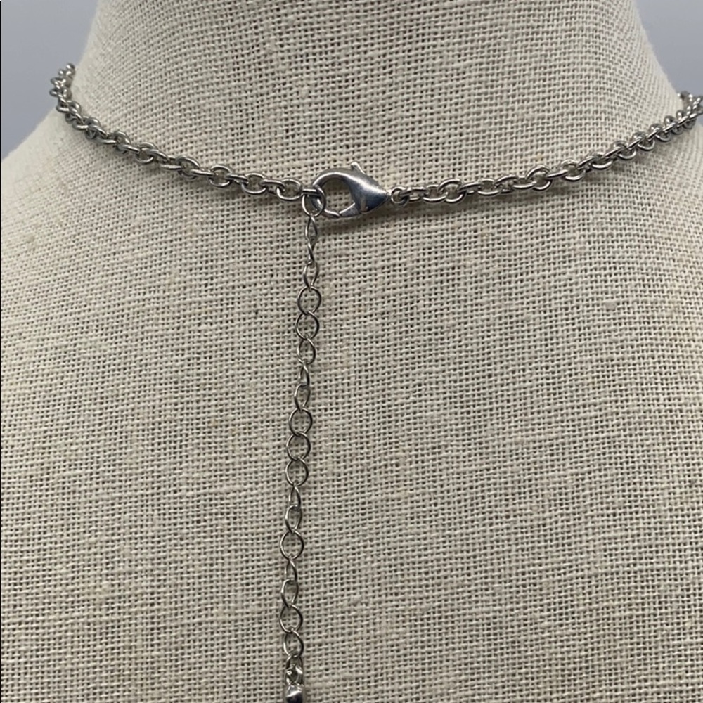 Grey Rhinestone statement necklace - Picture 2 of 2